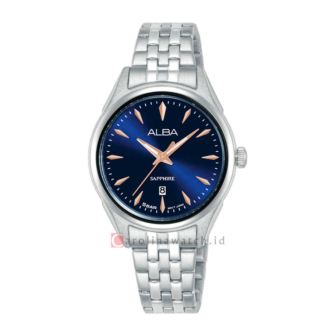 Jam Tangan AH7FB3X1 Women Blue Dial Stainless Steel Strap