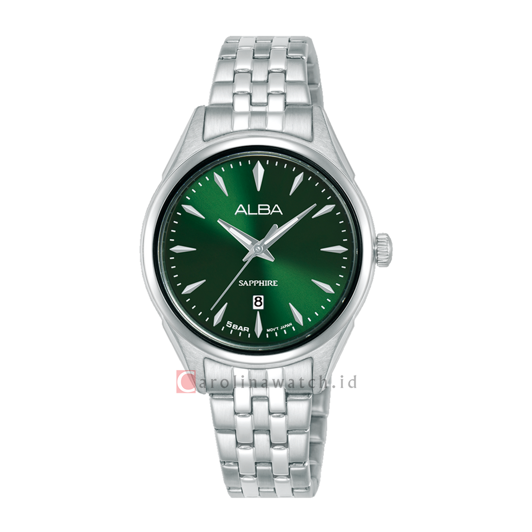 Jam Tangan AH7FB5X1 Women Green Dial Stainless Steel Strap