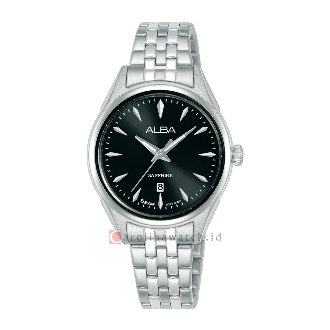 Jam Tangan AH7FB7X1 Women Black Dial Stainless Steel Strap