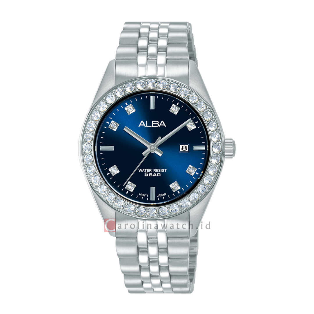 Jam Tangan AH7FD9X1 Women Blue Dial Stainless Steel Strap