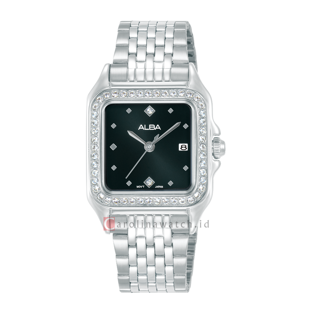 Jam Tangan Alba Fashion AH7FE9X1 Women Black Dial Stainless Steel Strap