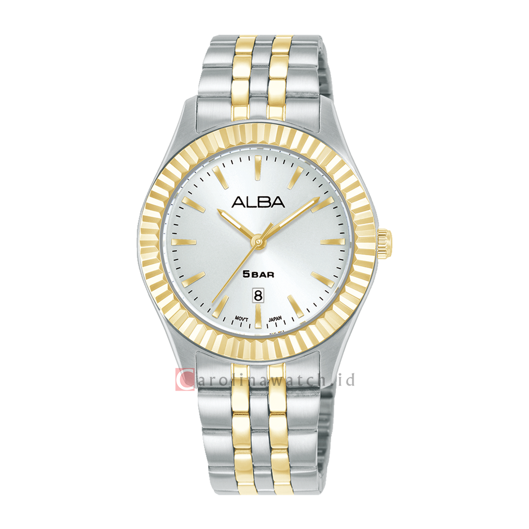 Jam Tangan Alba Fashion AH7FF8X1 Women Silver Dial Dual Tone Stainless Steel Strap