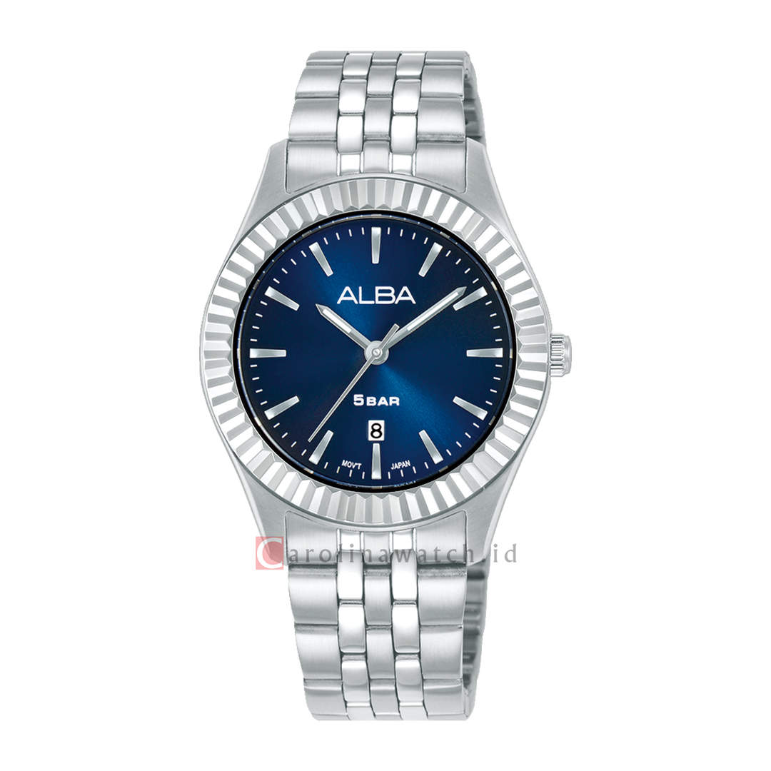 Jam Tangan Alba Fashion AH7FG1X1 Women Blue Dial Stainless Steel Strap