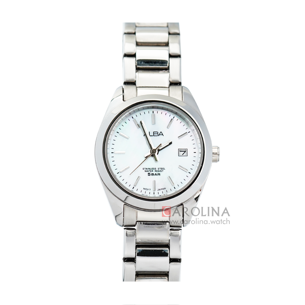 Jam Tangan ALBA AH7G33X1 Women White MOP Dial Stainless Steel Strap