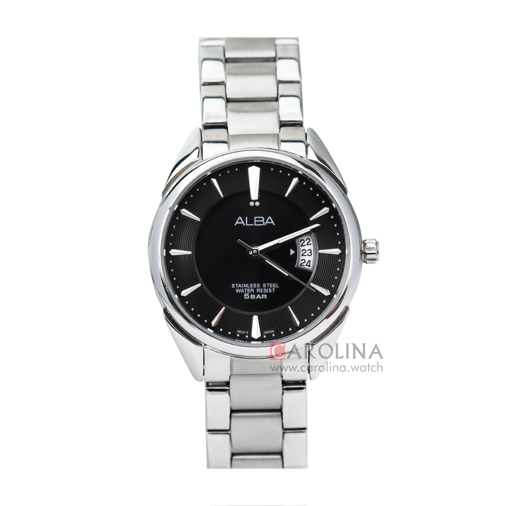 Jam Tangan ALBA AH7H65X1 Women Black Dial Stainless Steel Strap