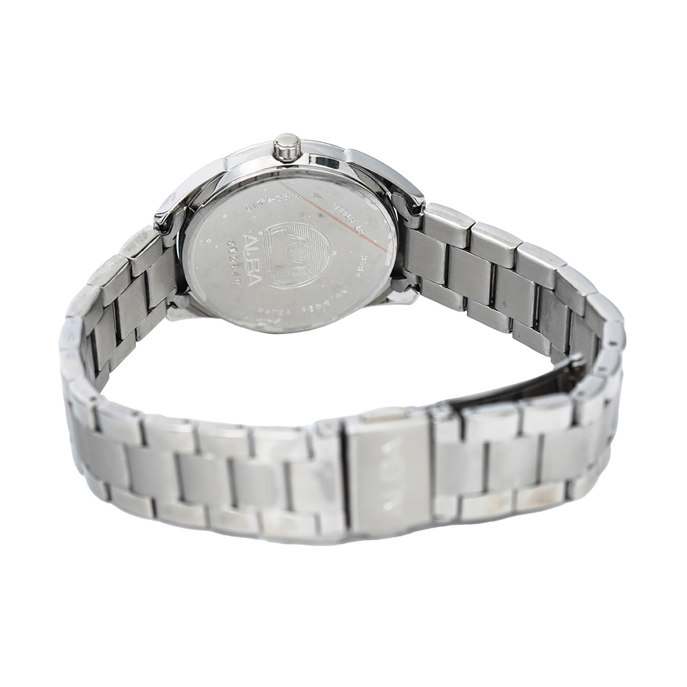 Jam Tangan ALBA AH7H65X1 Women Black Dial Stainless Steel Strap