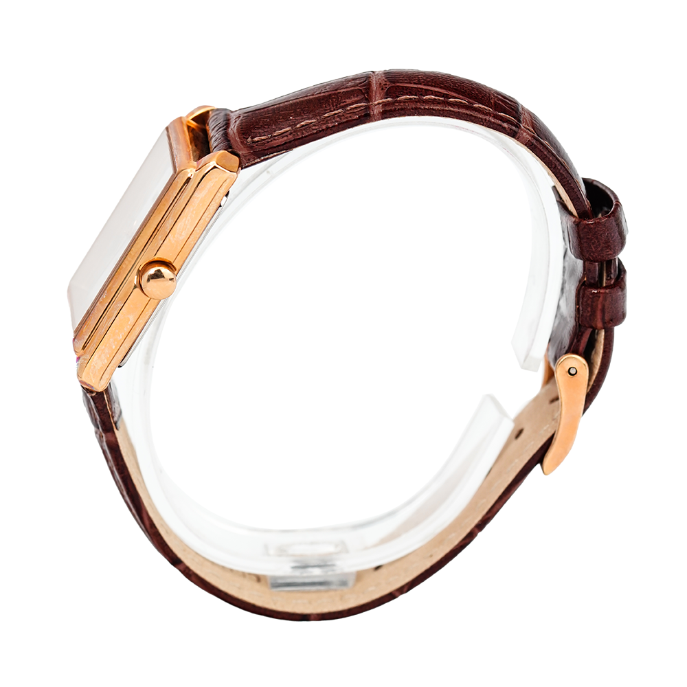 Jam Tangan ALBA Prestige AH7J78X1 Women Silver Dial Brown Leather Strap