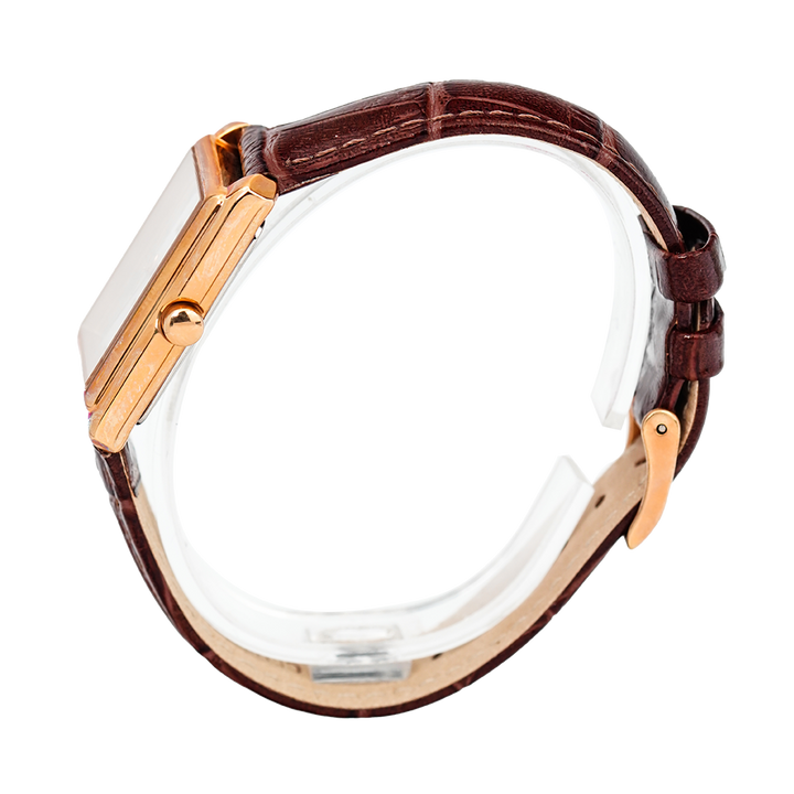 Jam Tangan ALBA Prestige AH7J78X1 Women Silver Dial Brown Leather Strap