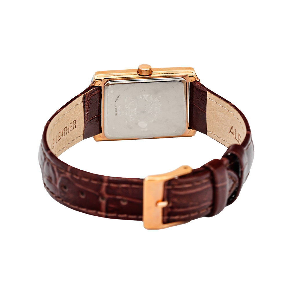 Jam Tangan ALBA Prestige AH7J78X1 Women Silver Dial Brown Leather Strap