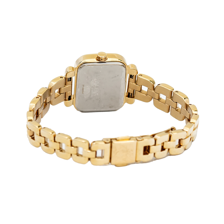 Jam Tangan ALBA Fashion AH7J98X1 Women Light Champagne Dial Gold Stainless Steel Strap