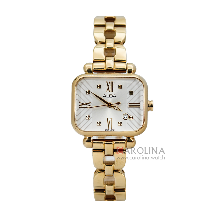 Jam Tangan ALBA AH7K02X1 Women Silver Dial Gold Stainless Steel Strap