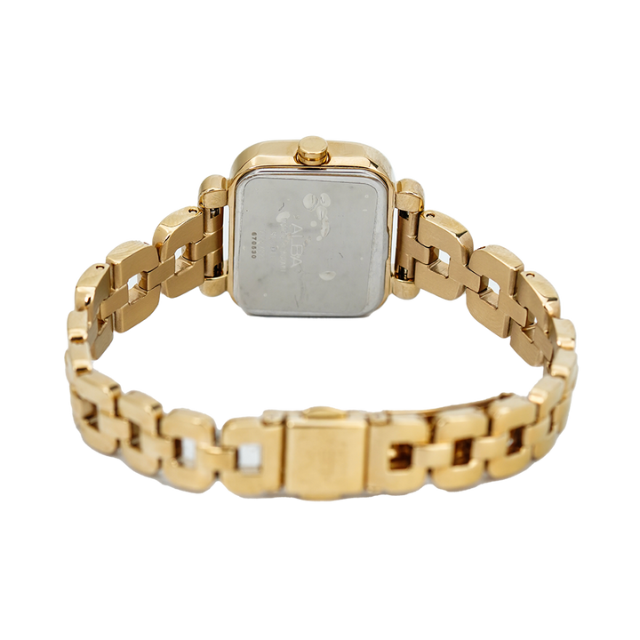 Jam Tangan ALBA AH7K02X1 Women Silver Dial Gold Stainless Steel Strap