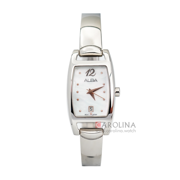 Jam Tangan ALBA AH7K31X1 Women White MOP Dial Stainless Steel Strap