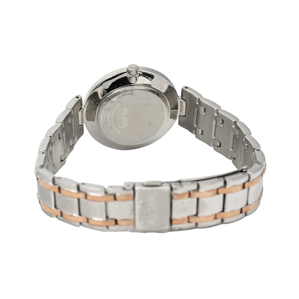 Jam Tangan ALBA AH7K59X1 Women Silver Dial Dual Tone Stainless Steel Strap