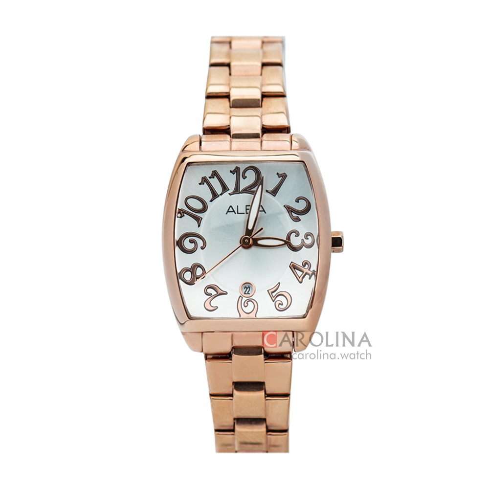 Jam Tangan ALBA AH7K84X1 Women White Dial Rose Gold Stainless Steel Strap