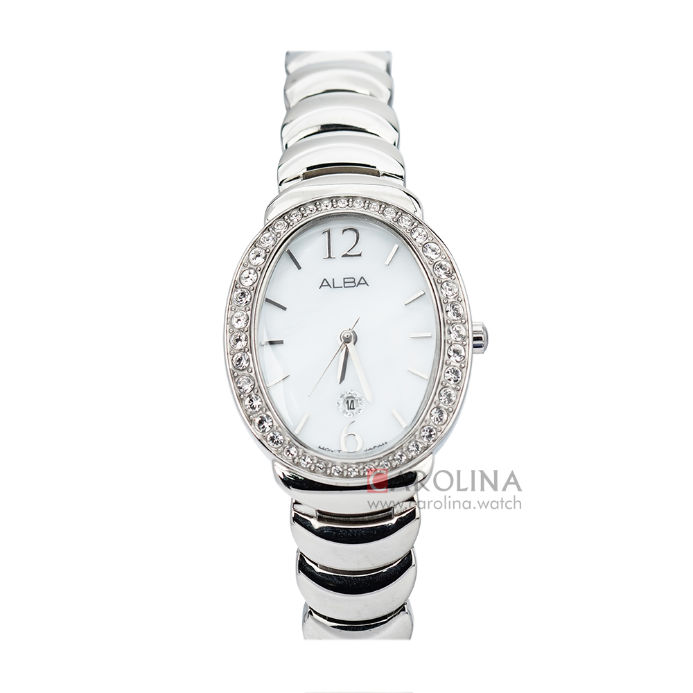 Jam Tangan ALBA AH7L51X1 Women Mother of Pearl Dial Stainless Steel Strap