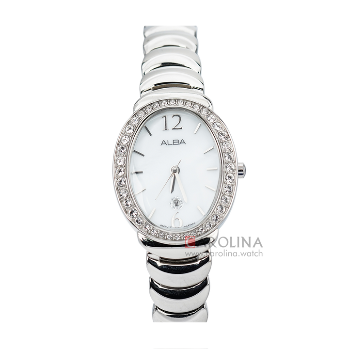 Jam Tangan ALBA AH7L51X1 Women Mother of Pearl Dial Stainless Steel Strap