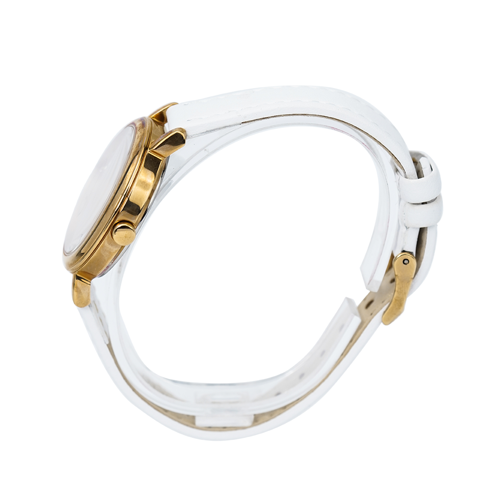 Jam Tangan ALBA AH7L62X1 Women White Pattern Dial White Leather Strap