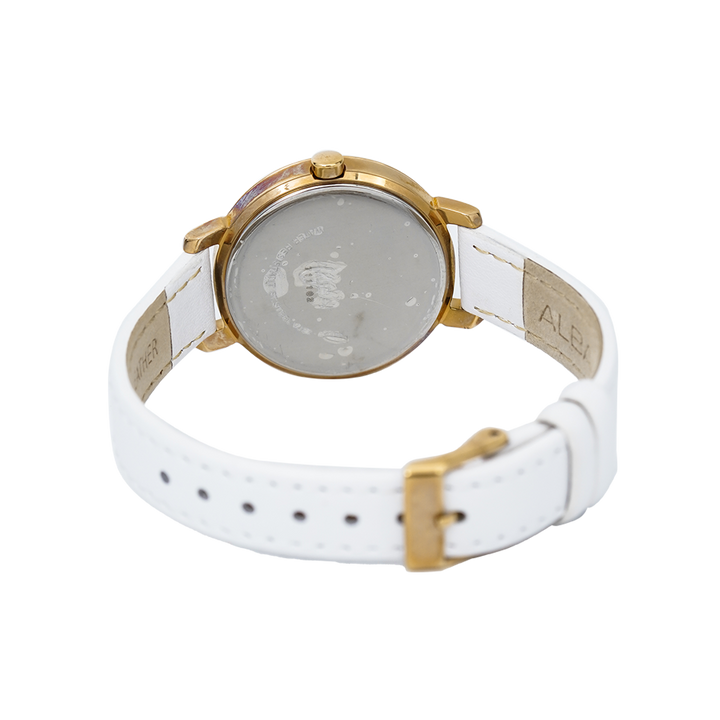 Jam Tangan ALBA AH7L62X1 Women White Pattern Dial White Leather Strap