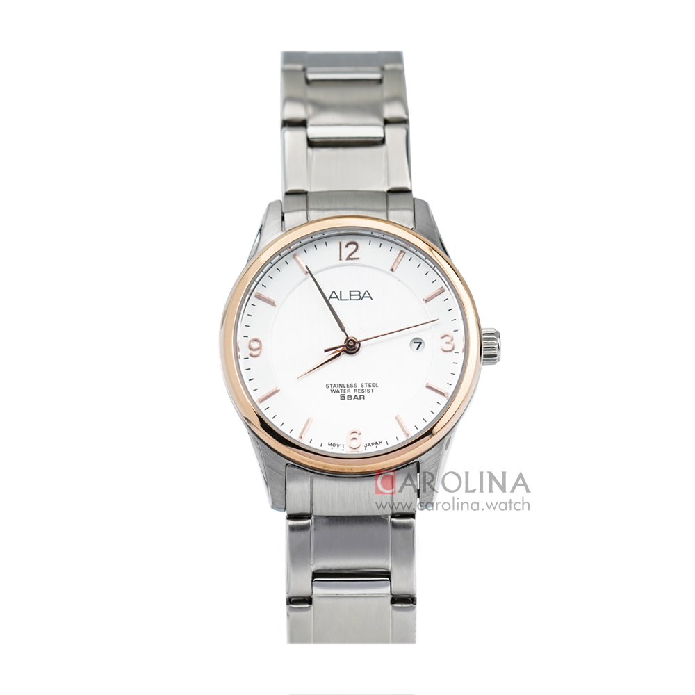 Jam Tangan ALBA AH7L72X1 Women White Dial Stainless Steel Strap