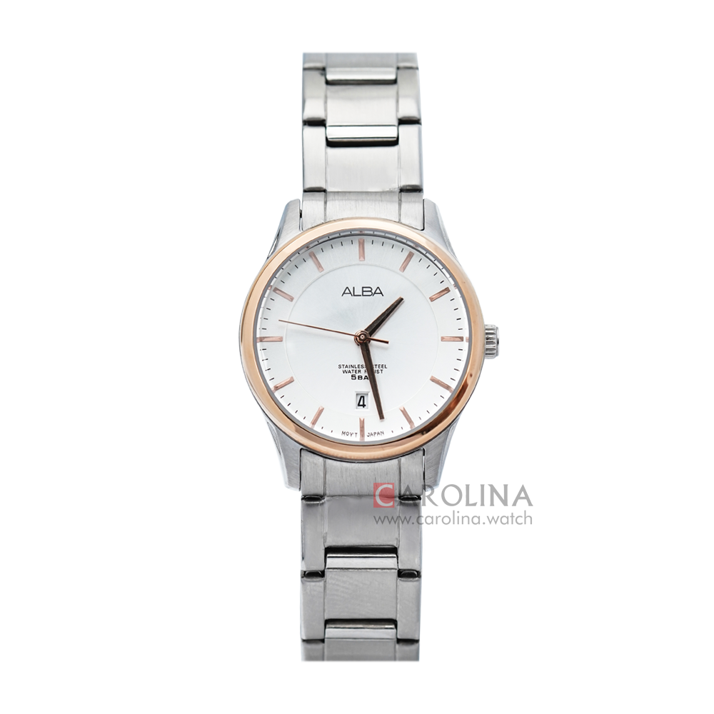 Jam Tangan ALBA Prestige AH7M18X1 Women White Dial Stainless Steel Strap