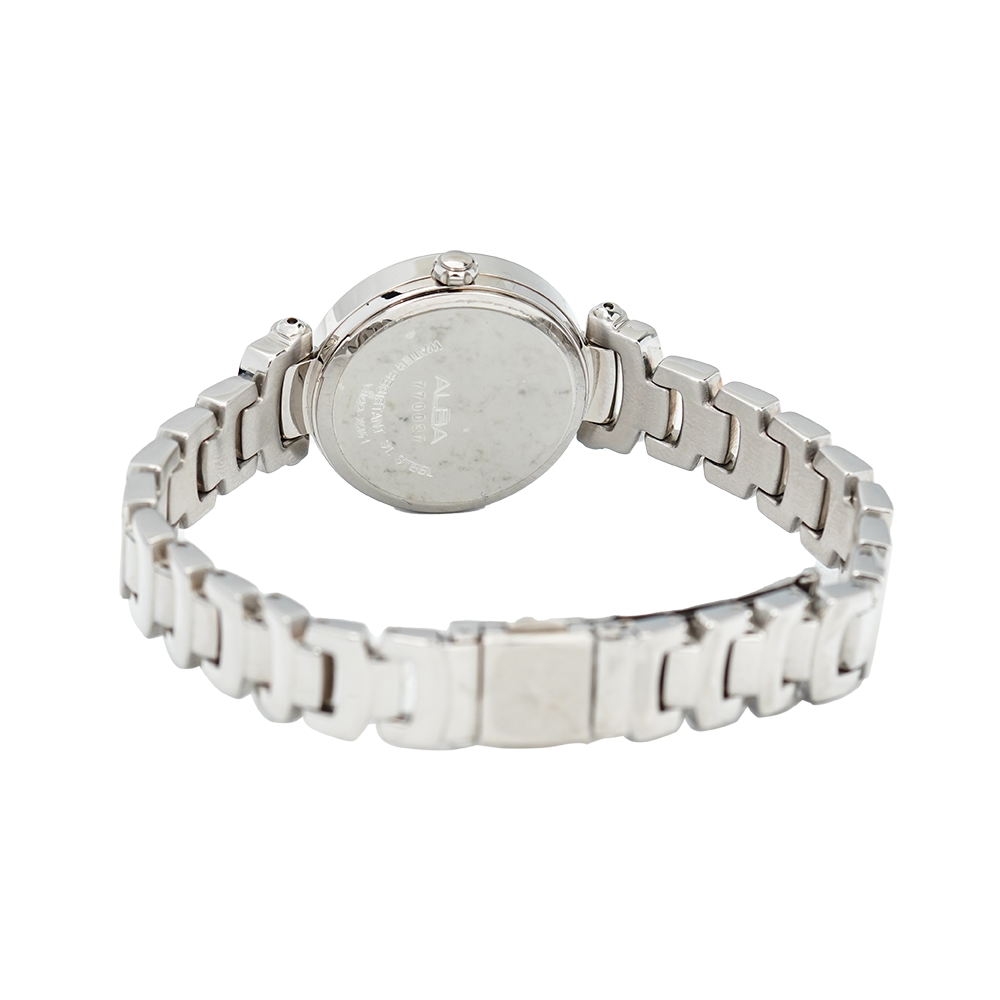 Jam Tangan ALBA AH7M67X1 Women Silver Pattern Dial Stainless Steel Strap
