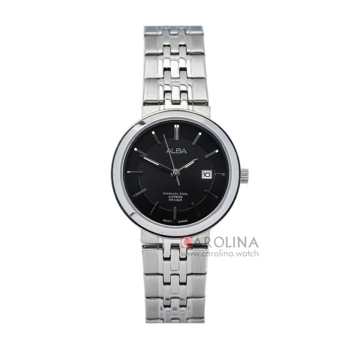 Jam Tangan ALBA AH7N51X1 Women Black Dial Stainless Steel Strap