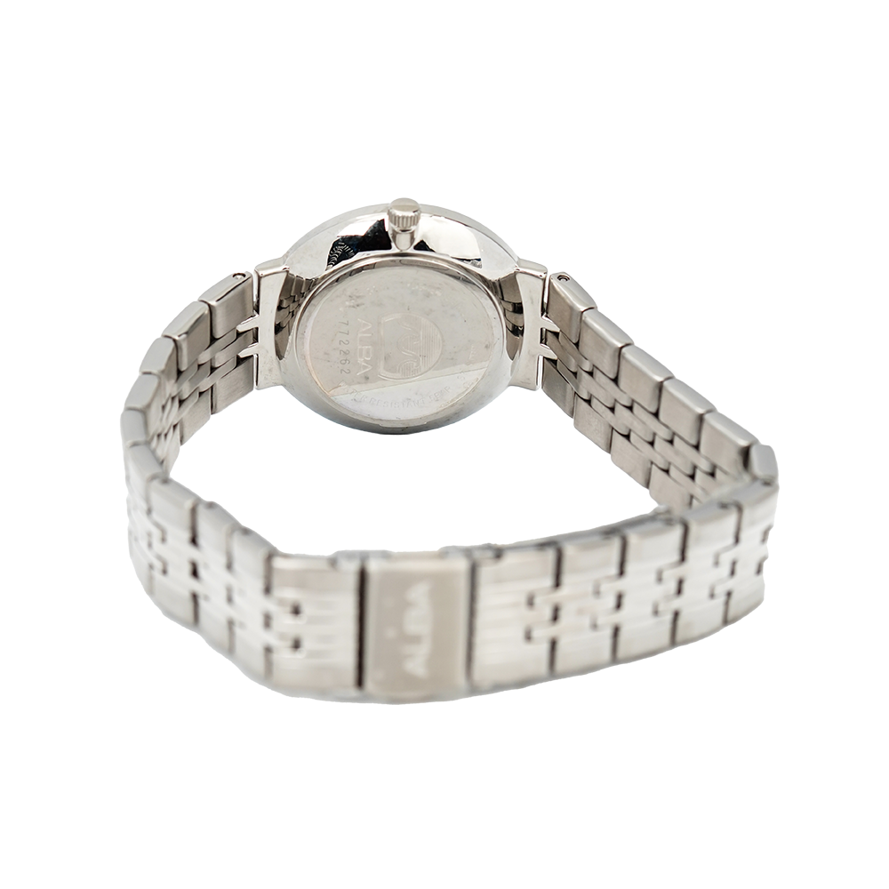 Jam Tangan ALBA AH7N53X1 Women White Dial Stainless Steel Strap