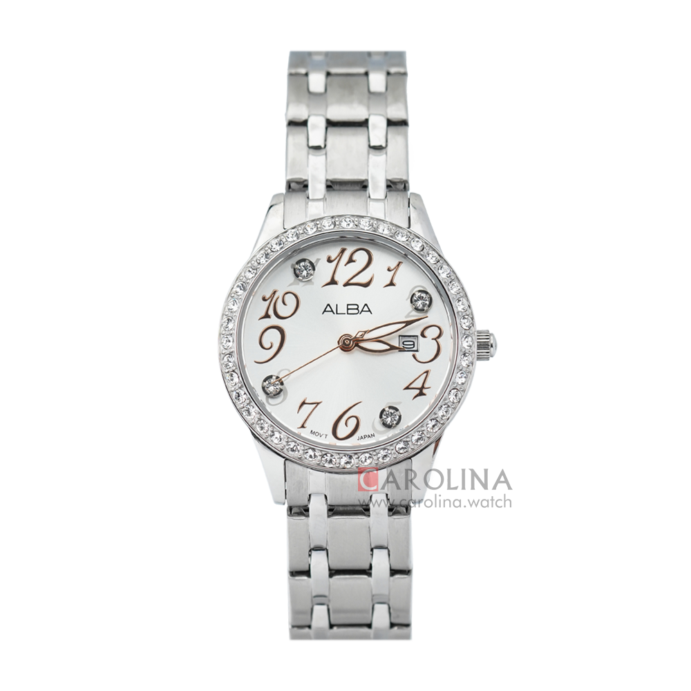 Jam Tangan ALBA AH7P27X1 Women White Dial Stainless Steel Strap