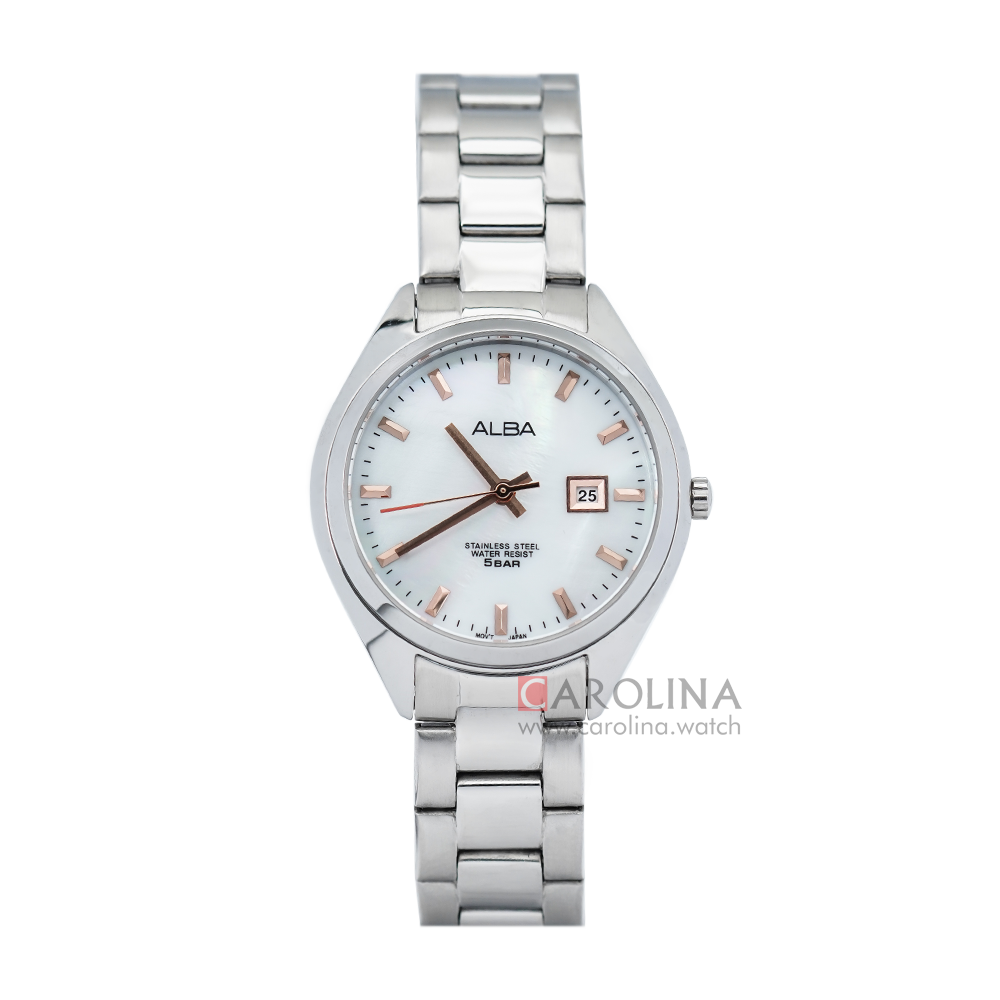 Jam Tangan ALBA AH7Q11X1 Women Silver Dial Stainless Steel Strap