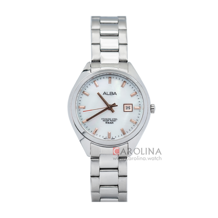 Jam Tangan ALBA AH7Q11X1 Women Silver Dial Stainless Steel Strap