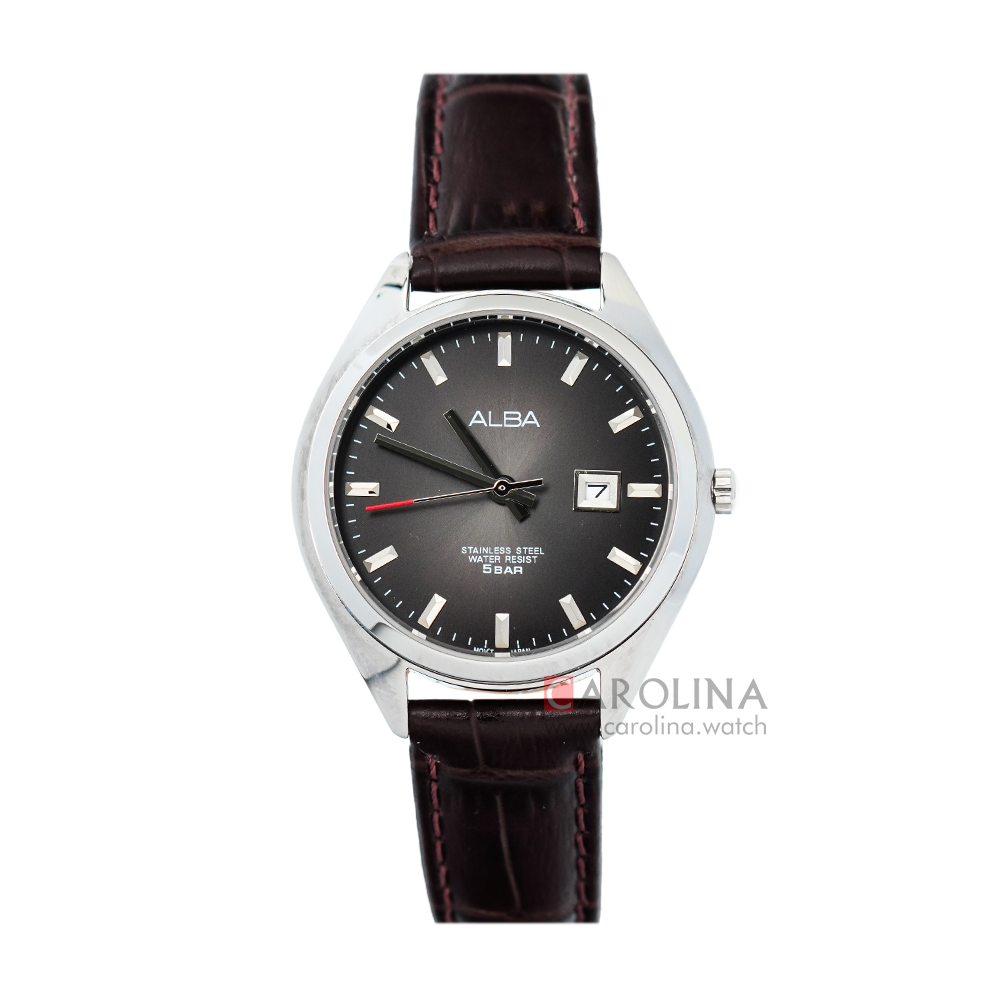 Jam Tangan ALBA AH7Q13X1 Women Black Dial Brown Leather Strap