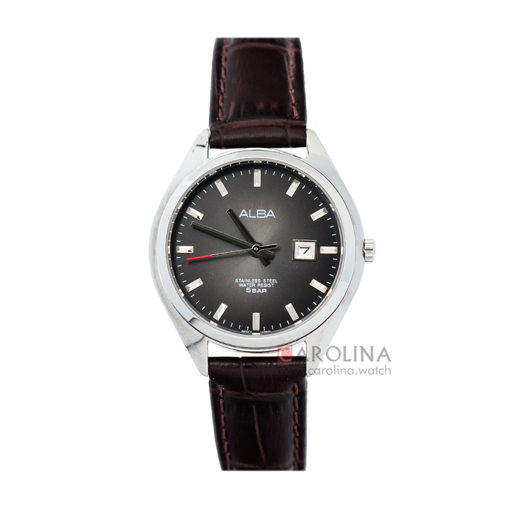 Jam Tangan ALBA AH7Q13X1 Women Black Dial Brown Leather Strap