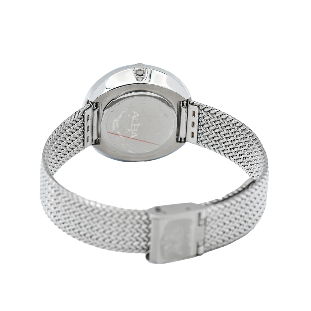 Jam Tangan ALBA AH7Q29X1 Women White Dial Stainless Steel Strap