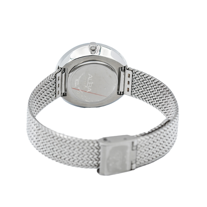 Jam Tangan ALBA AH7Q29X1 Women White Dial Stainless Steel Strap