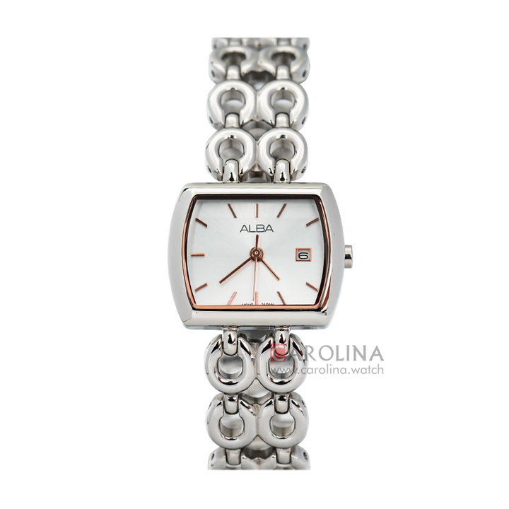 Jam Tangan ALBA AH7Q69X1 Women White Dial Stainless Steel Strap