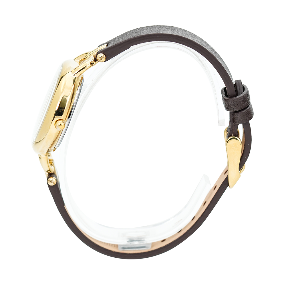 Jam Tangan ALBA AH7Q98X1 Women Gold Dial Black Leather Strap