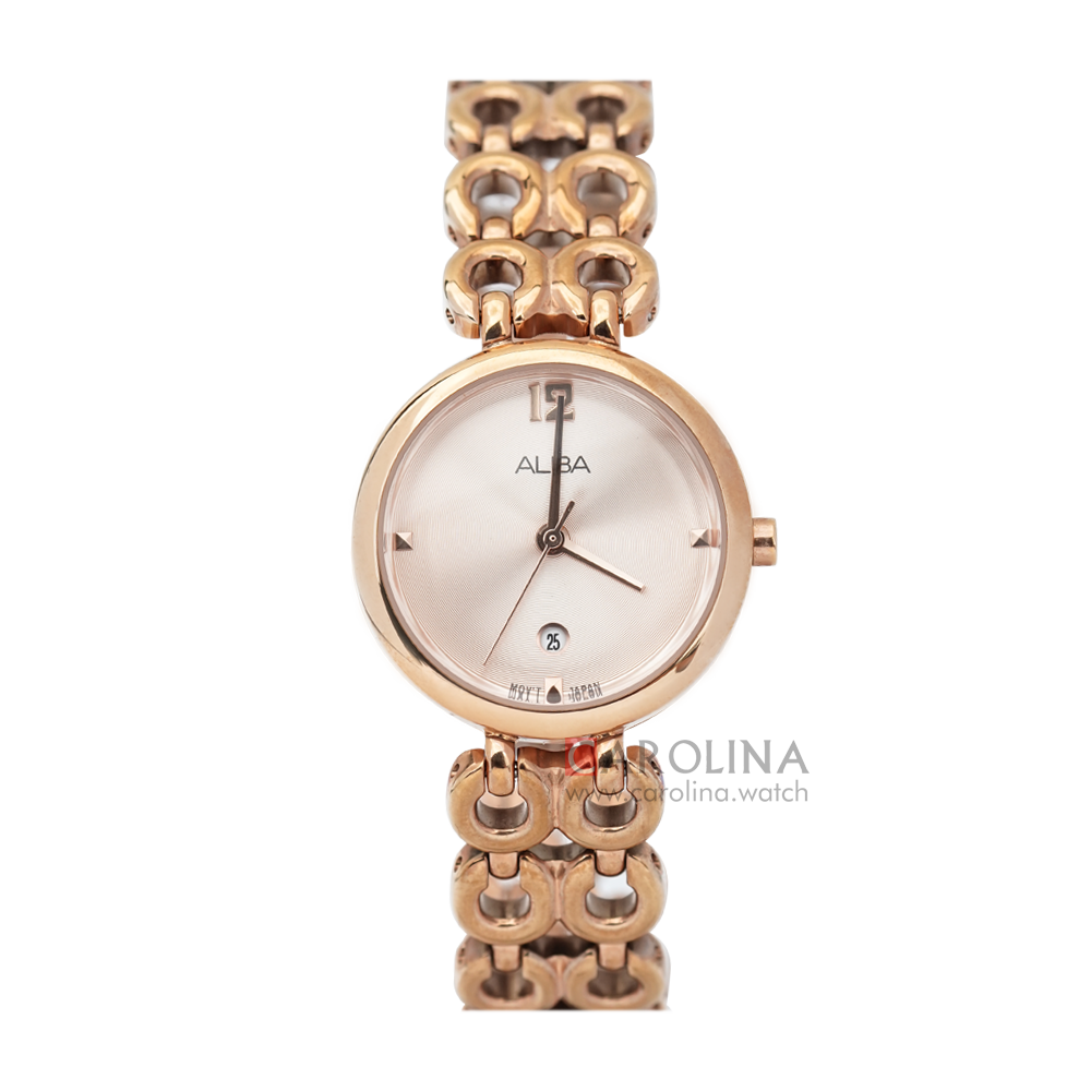 Jam Tangan ALBA AH7R06X1 Women Rose Gold Dial Rose Gold Stainless Steel Strap