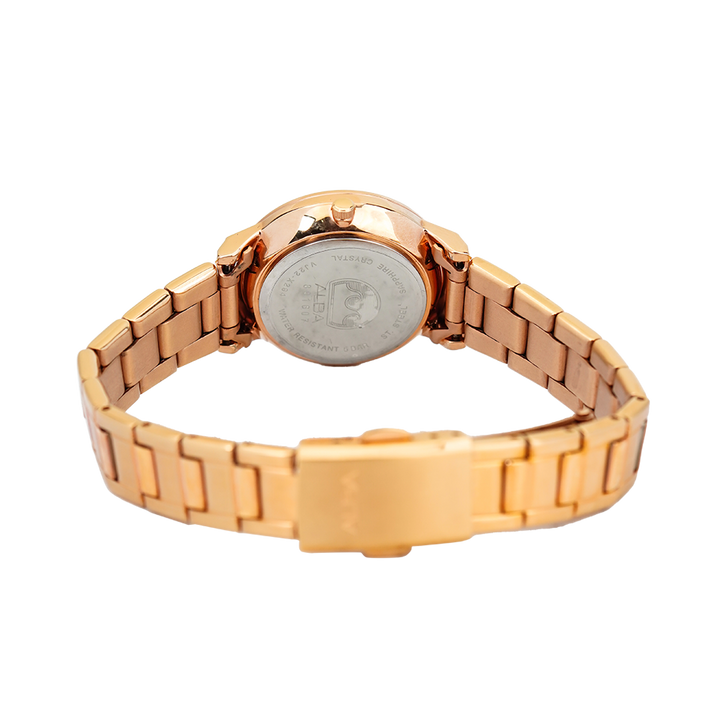 Jam Tangan ALBA Fashion AH7R46X1 Women Silver Dial Rose Gold Stainless Steel Strap
