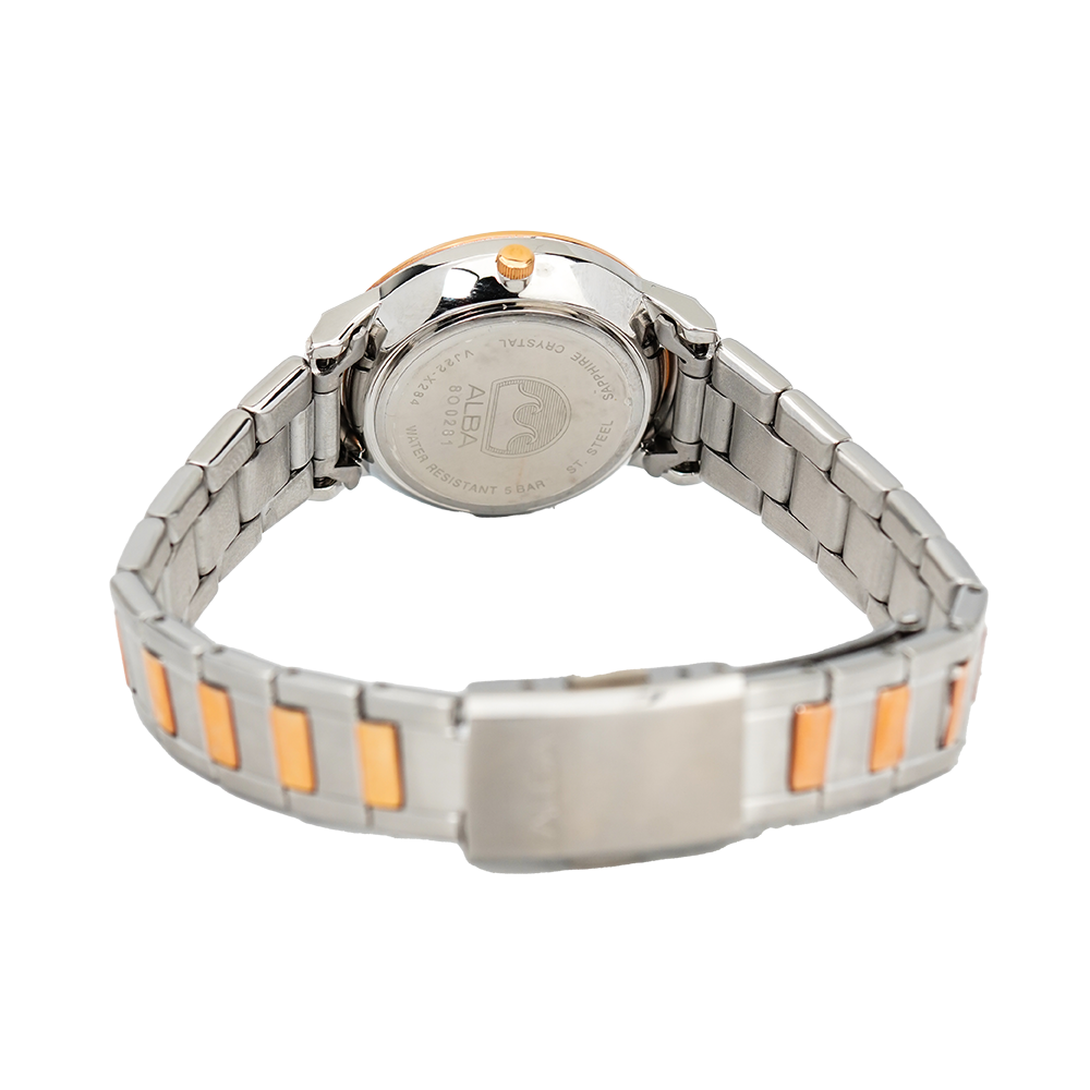 Jam Tangan ALBA Prestige AH7R50X1 Women Silver Dial Dual Tone Stainless Steel Strap