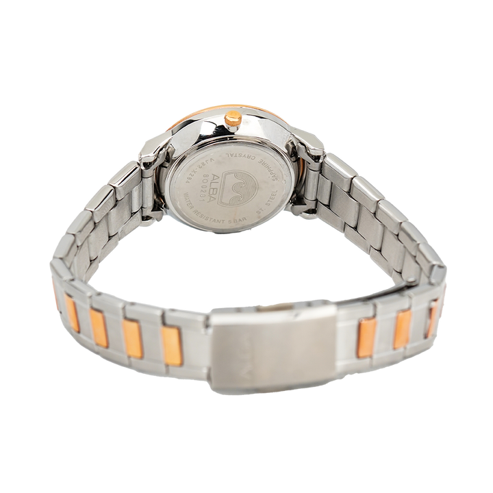 Jam Tangan ALBA Prestige AH7R50X1 Women Silver Dial Dual Tone Stainless Steel Strap