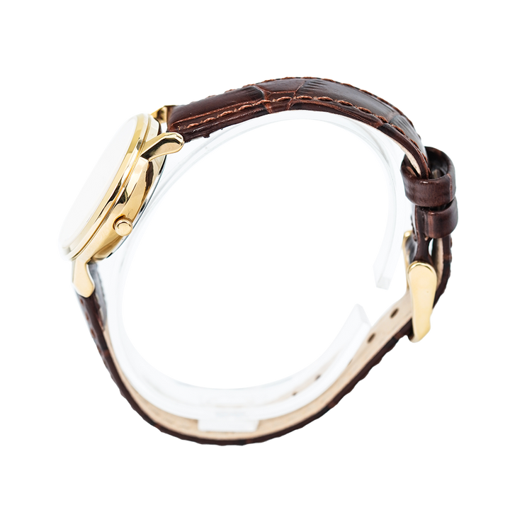 Jam Tangan ALBA Prestige AH7R58X1 Women Silver Dial Brown Leather Strap