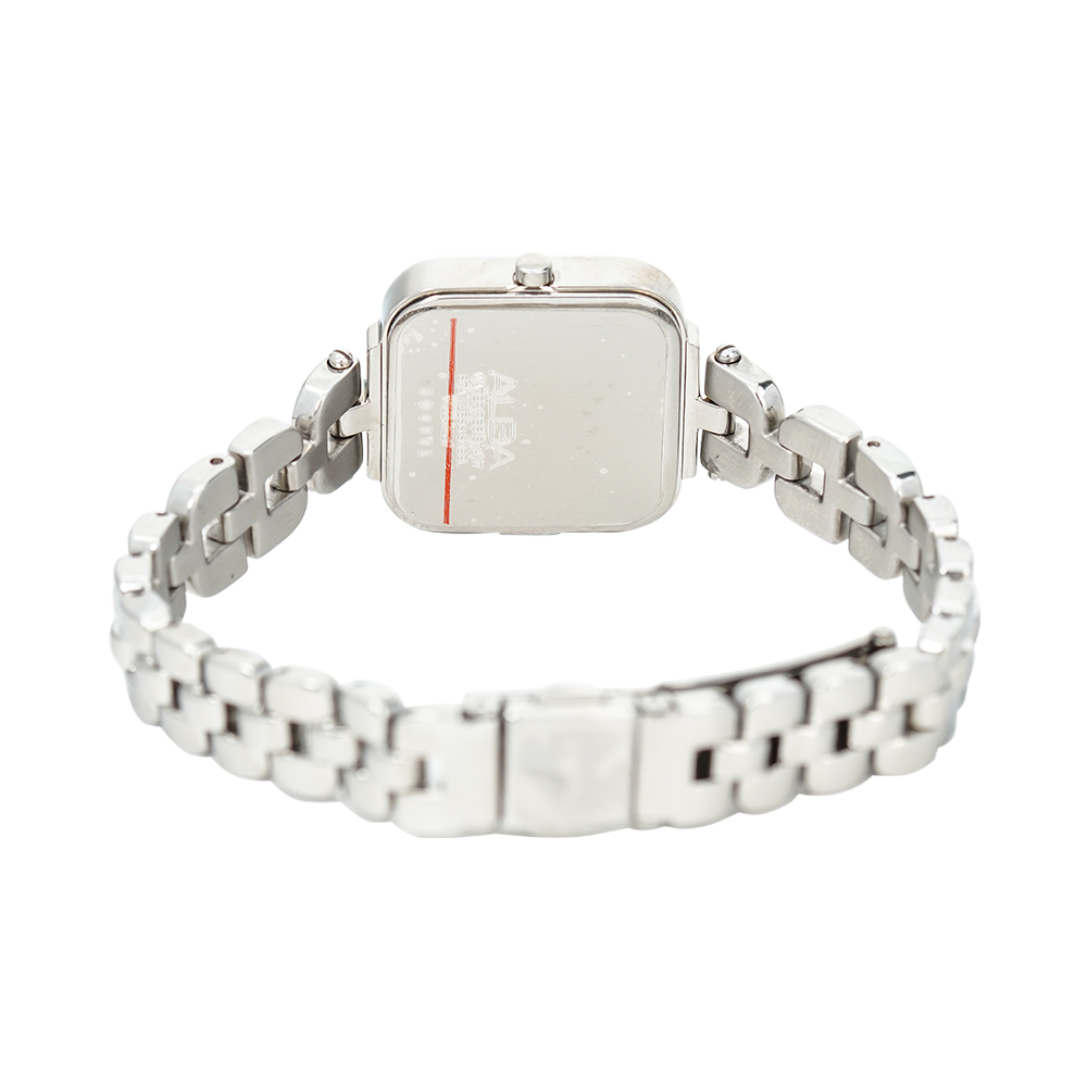 Jam Tangan ALBA Fashion AH7R69X1 Women White Mother of Pearl Dial Stainless Steel Strap
