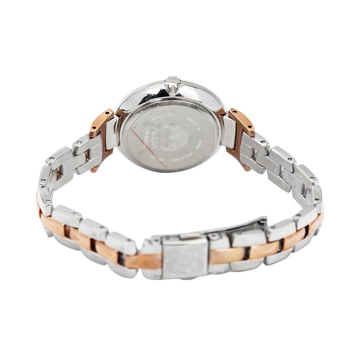 Jam Tangan ALBA Fashion AH7R77X1 Women Silver White Dial Dual Tone Stainless Steel