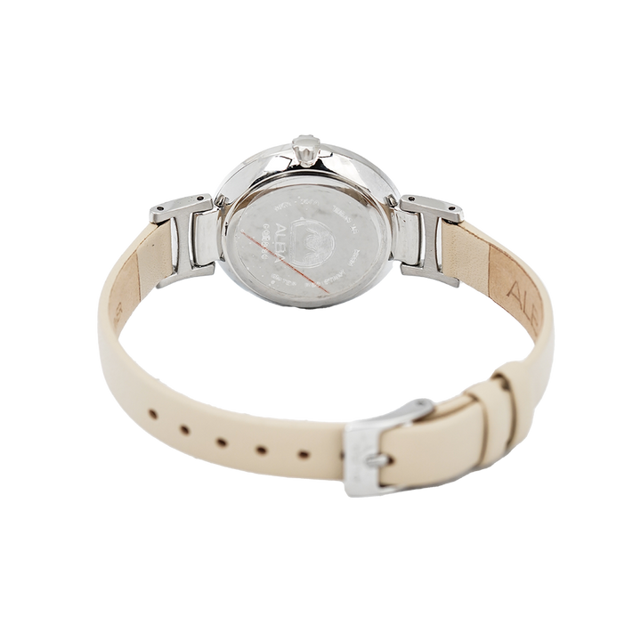 Jam Tangan ALBA Fashion AH7R85X1 Women Silver Dial Beige Rubber Strap