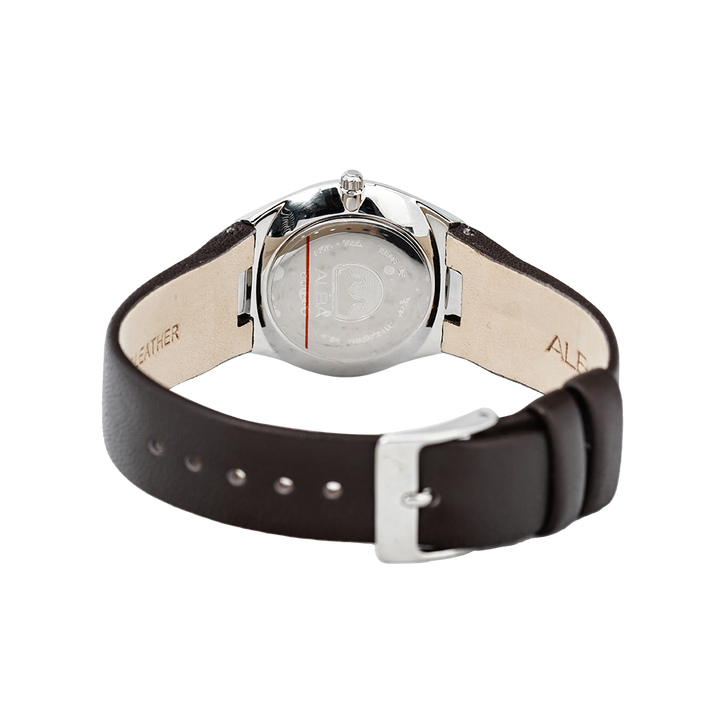 Jam Tangan ALBA Fashion AH7S29X1 Women Black Dial Dark Brown Leather Strap