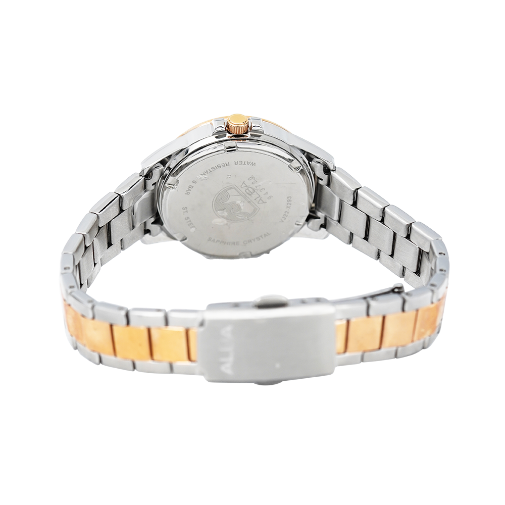 Jam Tangan ALBA Prestige AH7S42X1 Women White Dial Dual Tone Stainless Steel Strap
