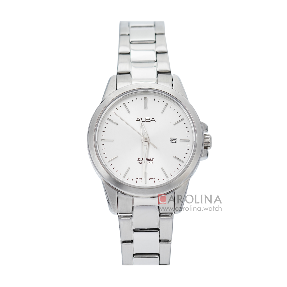 Jam Tangan ALBA AH7S47X1 Women Silver White Dial Stainless Steel Strap