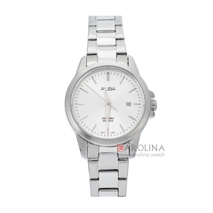 Jam Tangan ALBA AH7S47X1 Women Silver White Dial Stainless Steel Strap