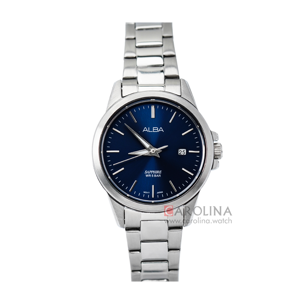 Jam Tangan ALBA AH7S49X1 Women Dark Blue Dial Stainless Steel Strap